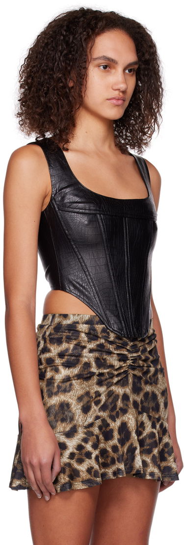 Tielko Miaou Miaou Campbell Faux Leather Corset Tank Top Čierna | 7020PYPON, 1