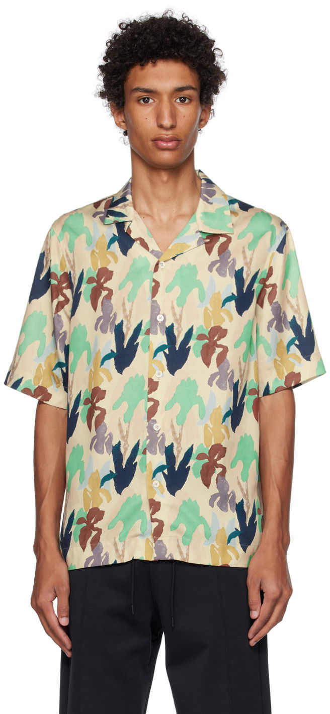 Košeľa Paul Smith Paul Smith Iris Print Shirt Béžová | M1R-905U-L02070