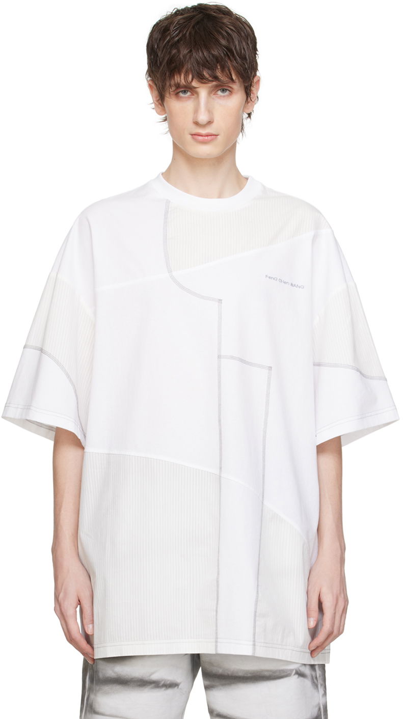 Tričko Feng Chen Wang Feng Chen Wang Paneled T-Shirt Biela | FMS17TS05, 0