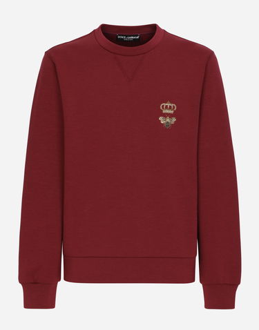 Mikina Dolce & Gabbana Cotton Jersey Sweatshirt With Embroidery Vínová | G9ABJZHU7H9R0108, 0