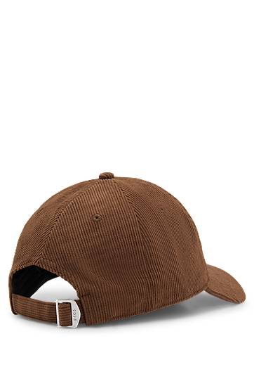 Šiltovka BOSS Corduroy cap with embroidered logo Hnedá | 50544383, 1