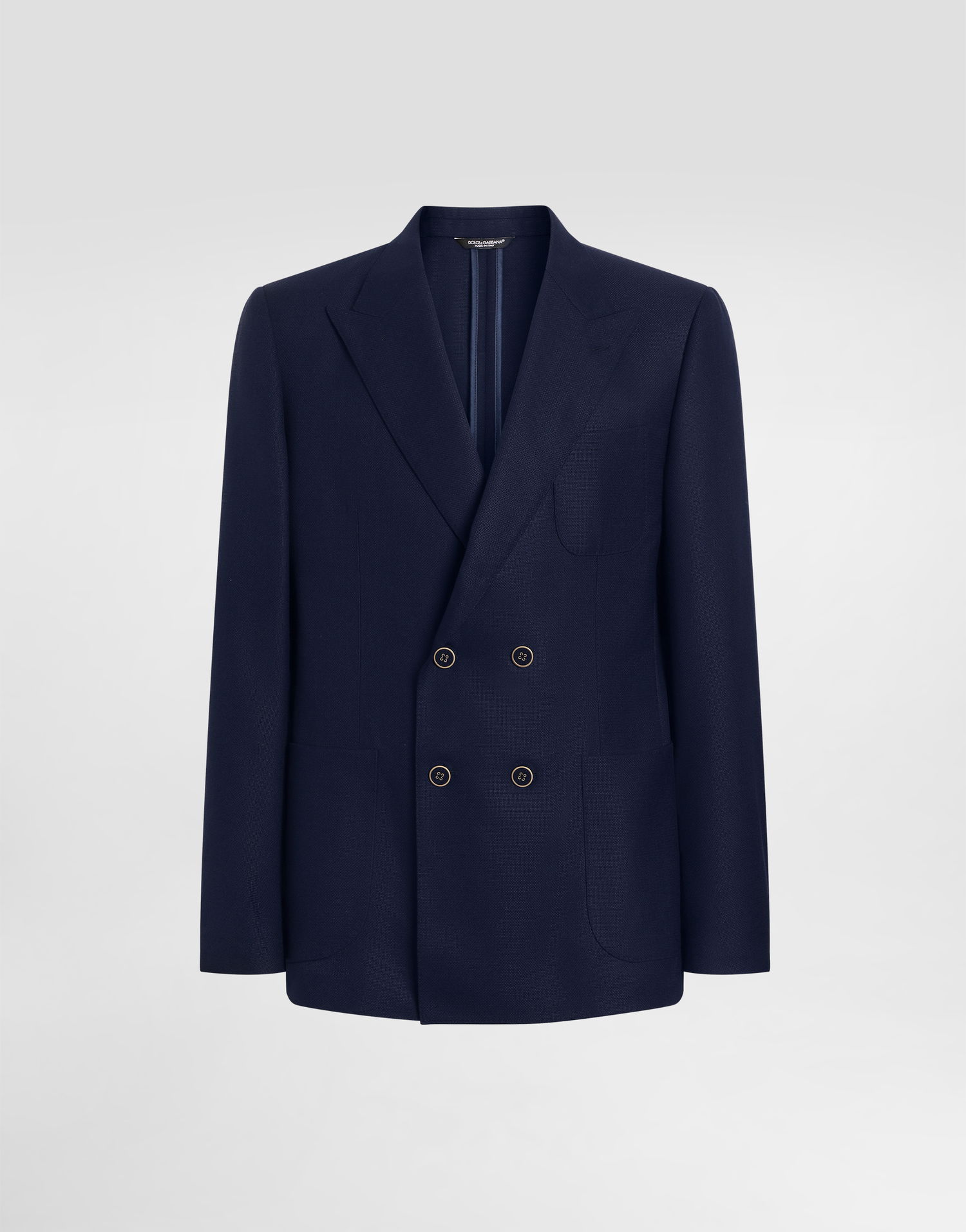 Bunda Dolce & Gabbana Dolce & Gabbana Double-breasted Linen Jacket Navy | G2NZ2TFM2GUB0665, 0