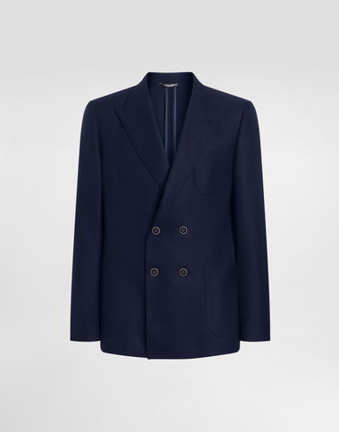 Bunda Dolce & Gabbana Dolce & Gabbana Double-breasted Linen Jacket Navy | G2NZ2TFM2GUB0665, 0