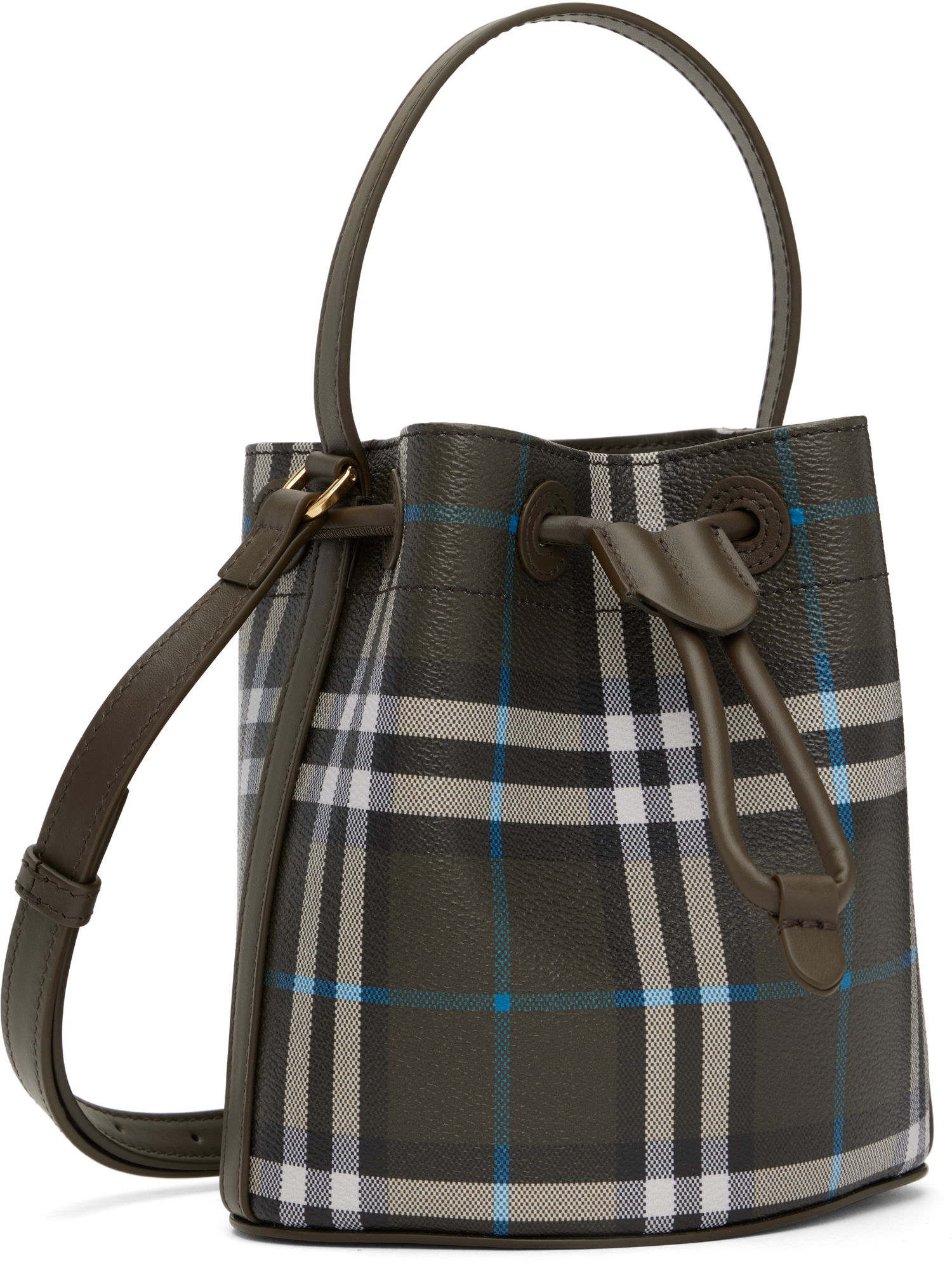 Kabelka Burberry Burberry Mini Check Bucket Bag Zelené | 8108303, 1