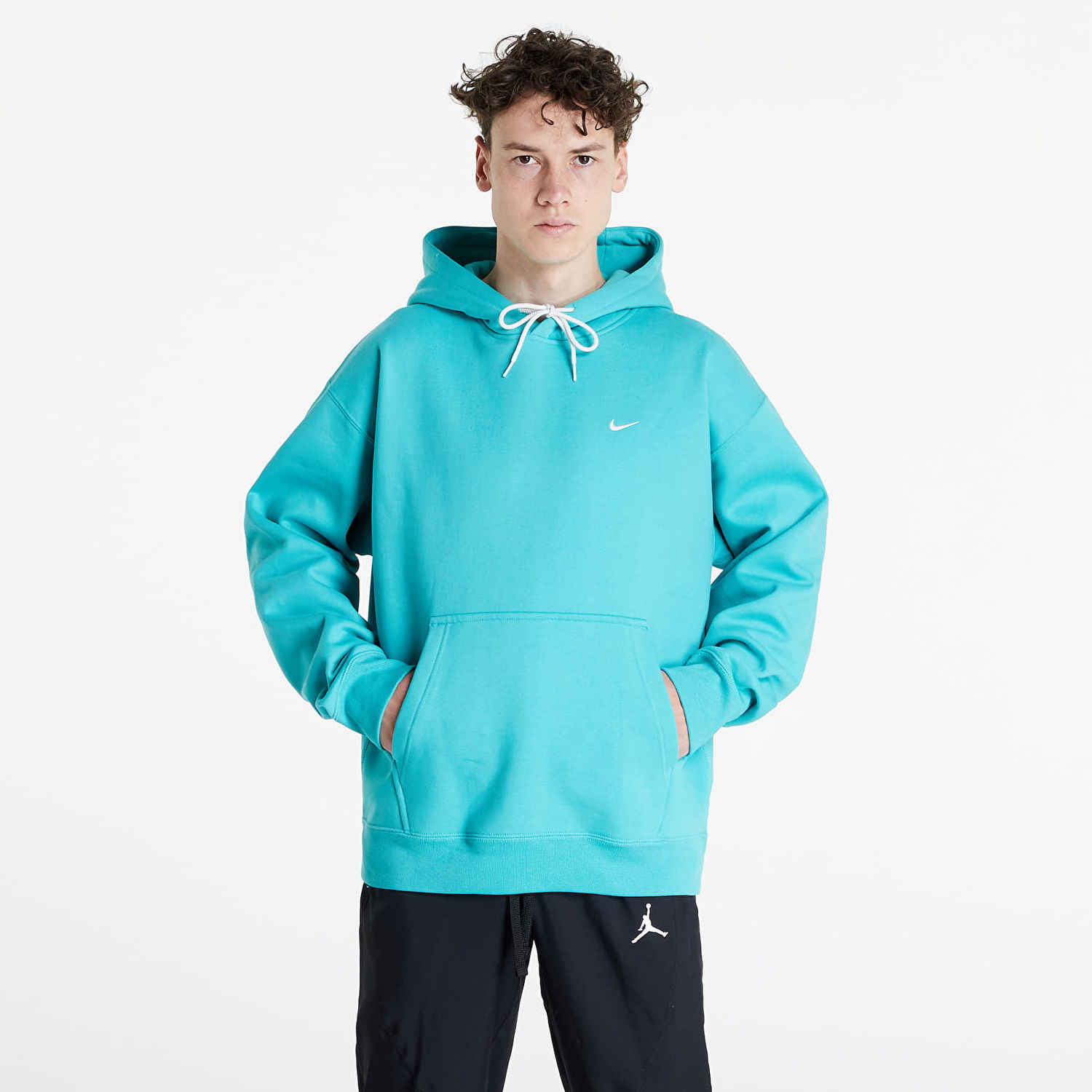 Mikina Nike Solo Swoosh Fleece Hoodie Tyrkysová | CV0552-393, 1