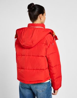 Prešívaná bunda Lee Hooded Short Puffer Jacket Červená | 112355190, 0