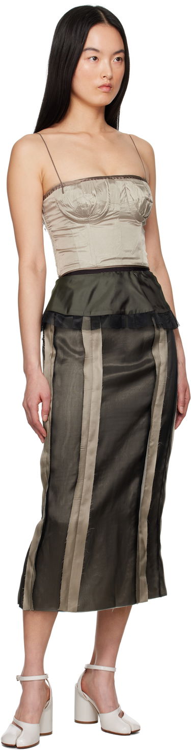 Sukňa Maison Margiela Maison Margiela Silk Midi Dress with Peplum Zelené | S51DD0025 MTN057, 3