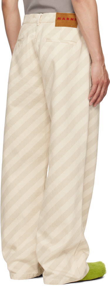 Nohavice Marni Marni Striped High-Waist Jeans Béžová | PUJU0101A0 USCX37, 2