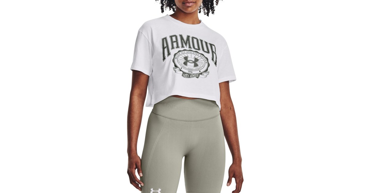 Tričko Under Armour UA Collegiate Crop Biela | 1379402-100, 1