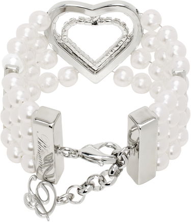 Náramok Blumarine Blumarine Faux-Pearl Heart Bracelet Biela | P522W330A, 1