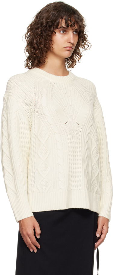 Sveter Loulou de Saison Loulou de Saison Silva Cable Knit Sweater Biela | SILVA, 1