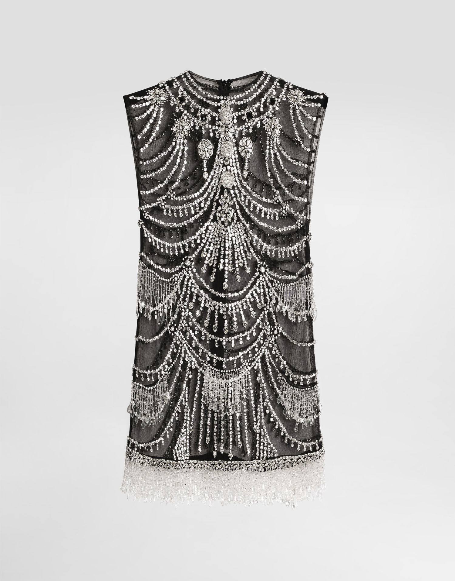 Šaty Dolce & Gabbana Dolce & Gabbana Chandelier Embroidered Tulle Mini Dress Čierna | F60EAZGDDF4S8400, 0