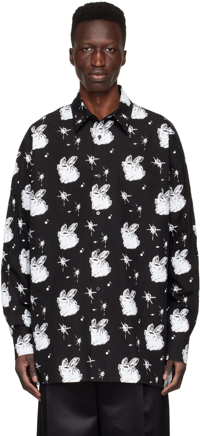 Košeľa We11done We11done Cotton Poplin Space Bunny Print Shirt Čierna | WD-BL1-22-142-M-BK, 0