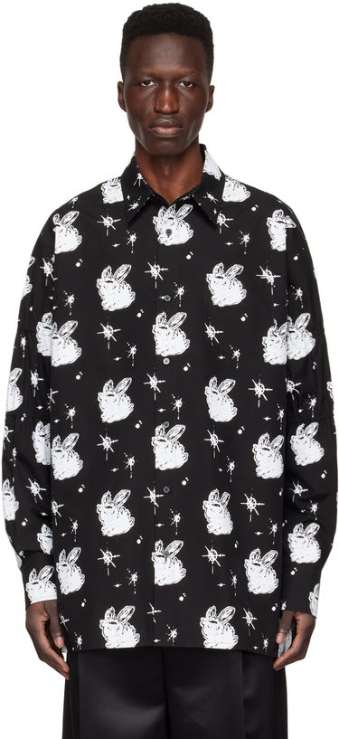 Košeľa We11done We11done Cotton Poplin Space Bunny Print Shirt Čierna | WD-BL1-22-142-M-BK, 0
