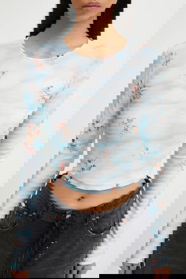 Crop Top Fiorucci Beatitudo Print Long Sleeve Crop Rôznofarebný | W25FWTLO003LY01BL02, 3