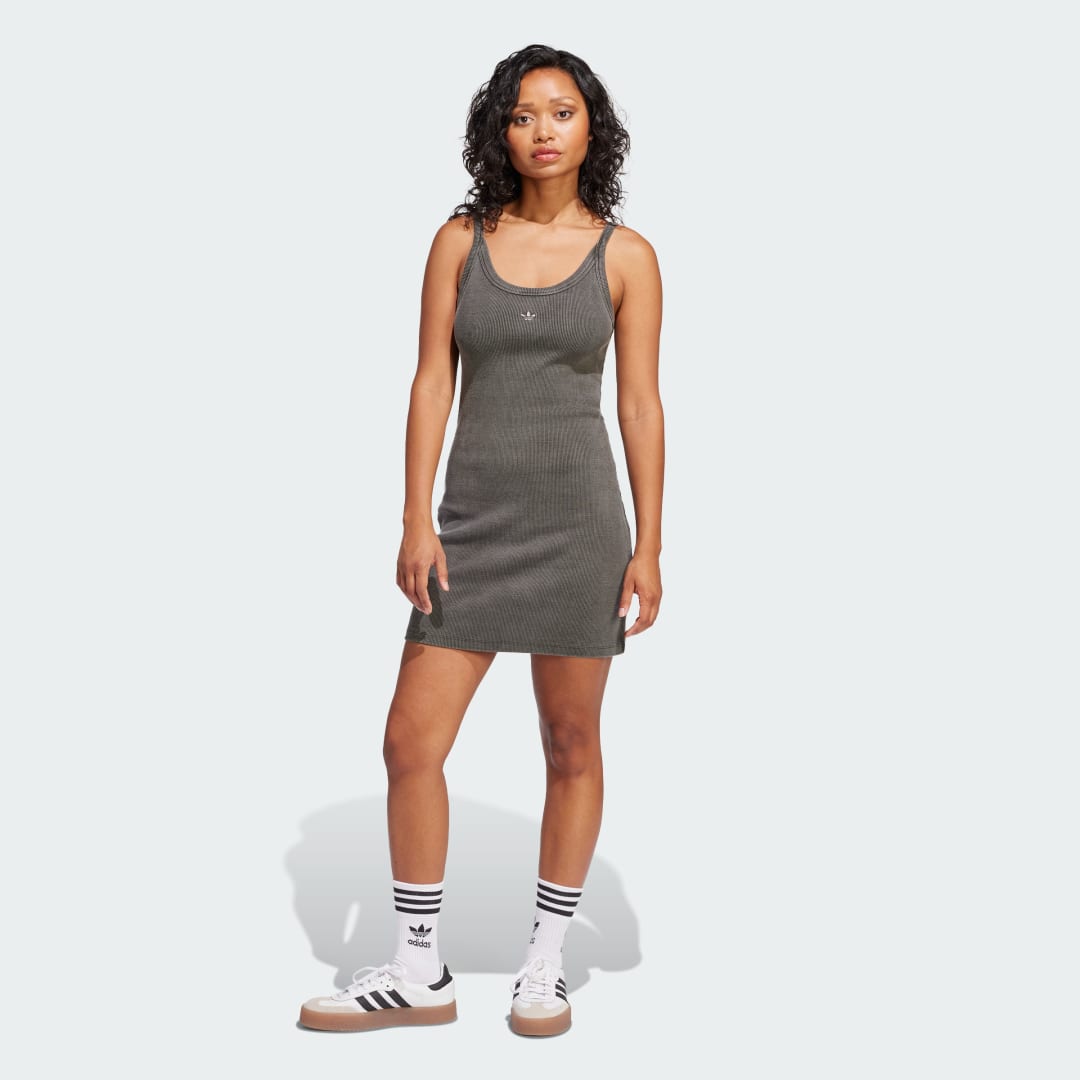 Šaty adidas Performance Ribbed Mini Dress Zelené | JC7550, 0