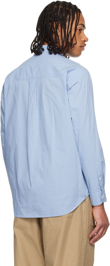 Košeľa Neighborhood Striped Long Sleeve Button-Up Shirt Modrá | 252SPNH-SHM04, 2