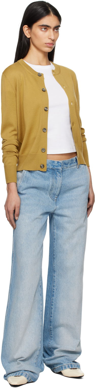 Sveter AMI AMI Paris Ami de Coeur Wool Cardigan Žltá | FKC221.KN0025, 3