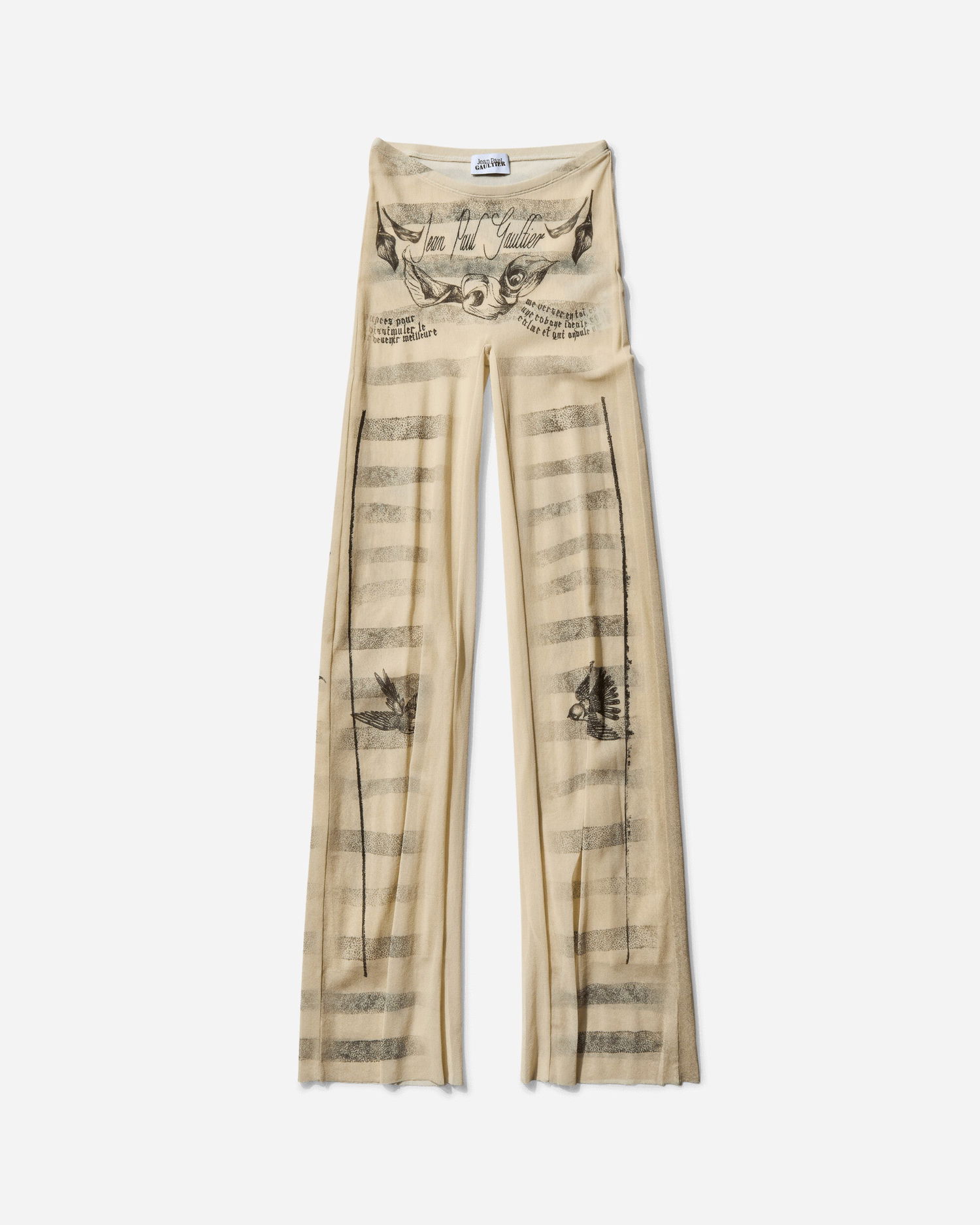 Nohavice Jean Paul Gaultier Jean Paul Gaultier Tattoo Marinière Pants Béžová | 25-34-F-PA191-T586 030030, 0