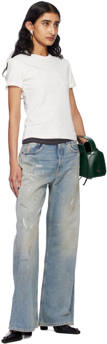 Tričko Acne Studios Acne Studios Fitted Logo T-Shirt Biela | AL0469-, 4