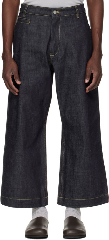 Džínsy Studio Nicholson Pyad Wide-Leg Contrast-Stitch Denim Jeans Modrá | PYAD SNM - 1246, 0