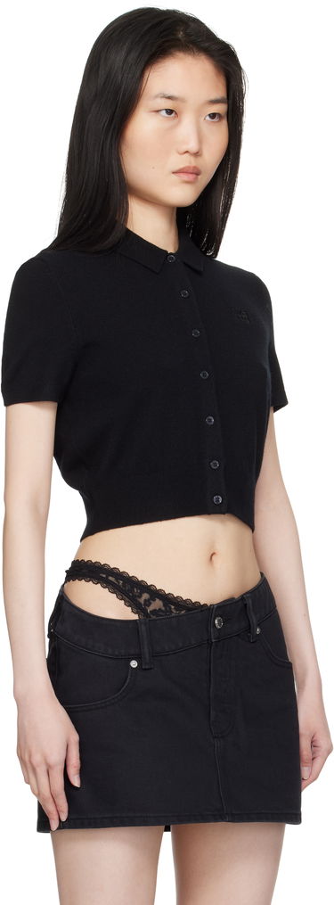 Sukňa Alexander Wang Alexander Wang Embroidered Logo Polo Cardigan Čierna | 4KC1253068, 1