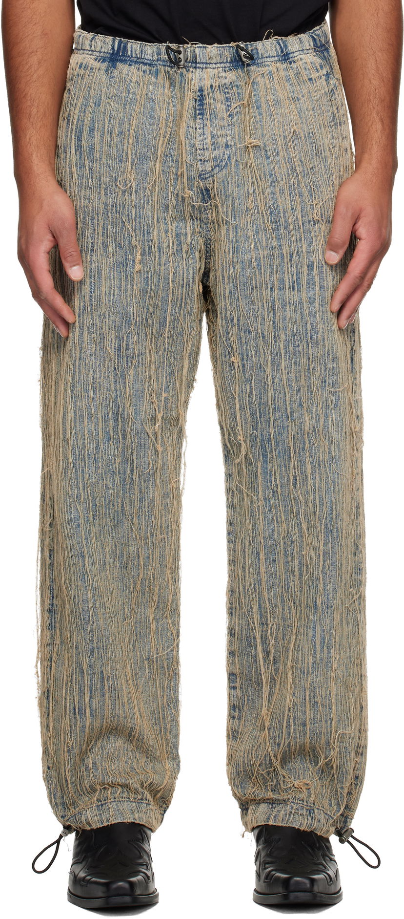 Džínsy Diesel Relaxed D-Martial Frayed Drawstring Jeans Rôznofarebný | A19277-0CMBZ-01