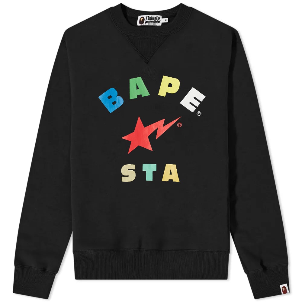 Mikina BAPE A Bathing Ape STA Crew Sweat Čierna | 001SWI801014M-BLK, 0
