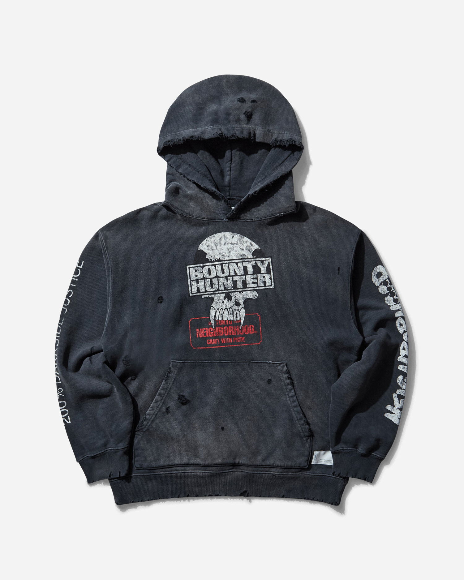 Mikina Neighborhood Bounty Hunter Distressed Hoodie Čierna | 251OKBHN-CSM01 BK, 0