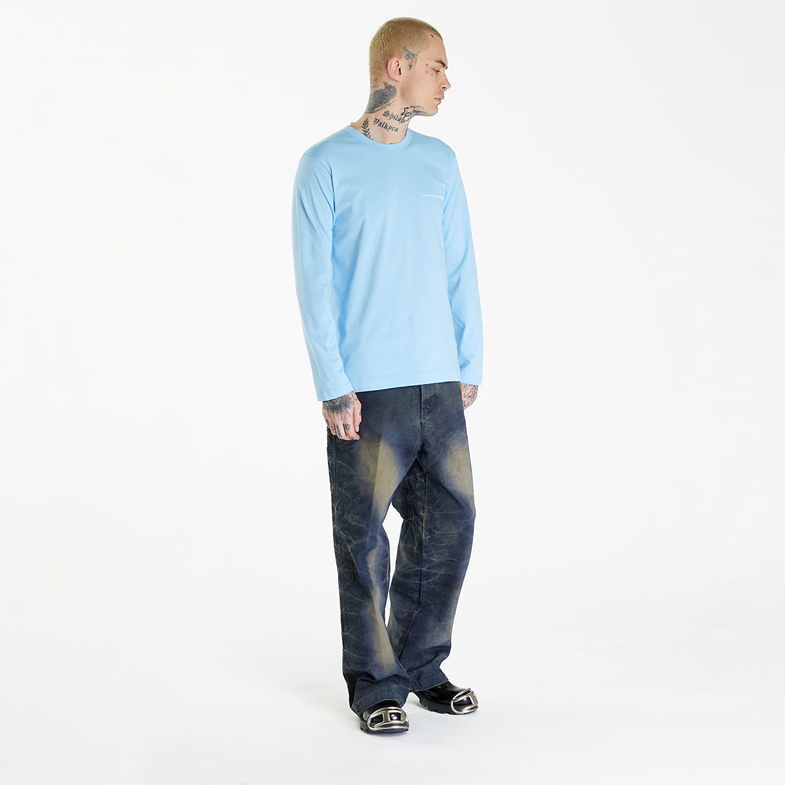 SHIRT Long Sleeve Tee Knit Blue