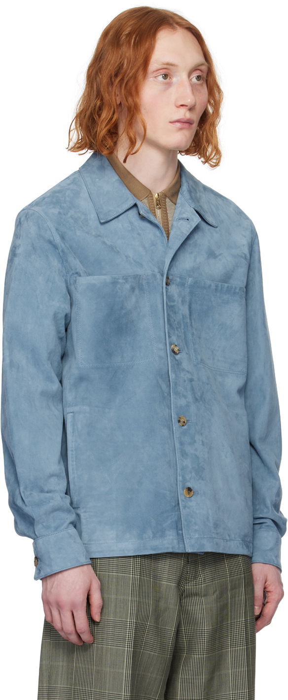 Košeľa Paul Smith Paul Smith Suede Button Up Shirt Modrá | M1R-722Y-M01931-40B, 1