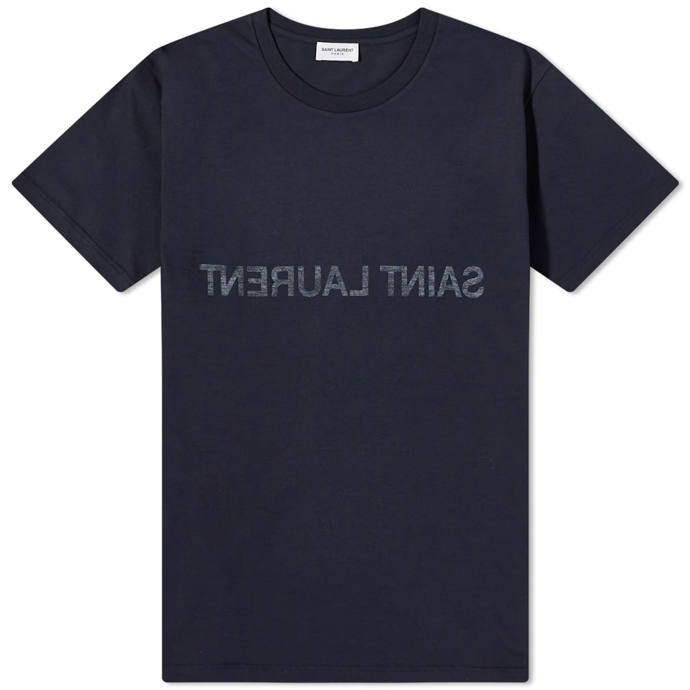 Tričko Saint Laurent Reverse Logo Crew Neck Tee Navy | 663278Y36HE-4145, 0