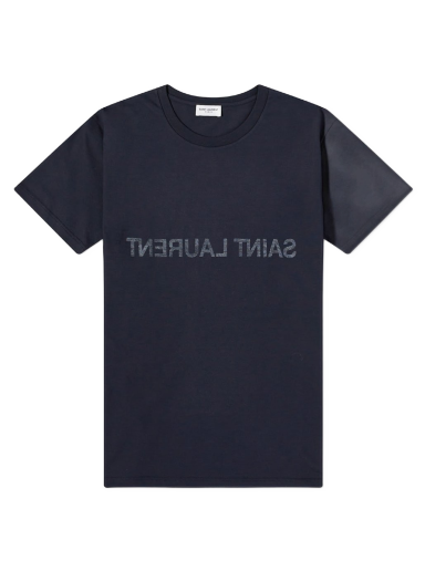 Tričko Saint Laurent Reverse Logo Crew Neck Tee Navy | 663278Y36HE-4145