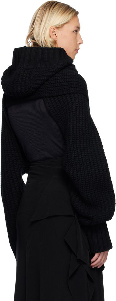 Sveter sacai Oversized Wool Knit Crossover Turtleneck Čierna | 25-08201, 2