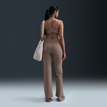 Crop Top Nike Nike One Dri-FIT High-Waisted Fold-Over Pants Hnedá | FV7848-233, 2