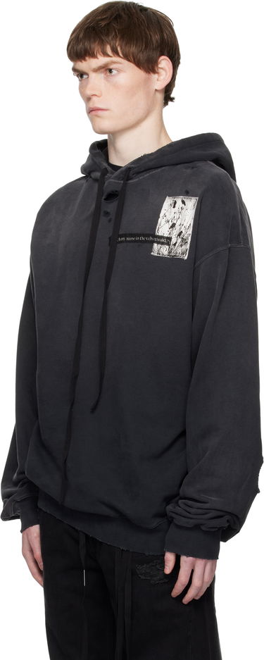 Mikina Ann Demeulemeester Ann Demeulemeester Distressed Comfort Hoodie Čierna | B0012871-FA640-098, 3