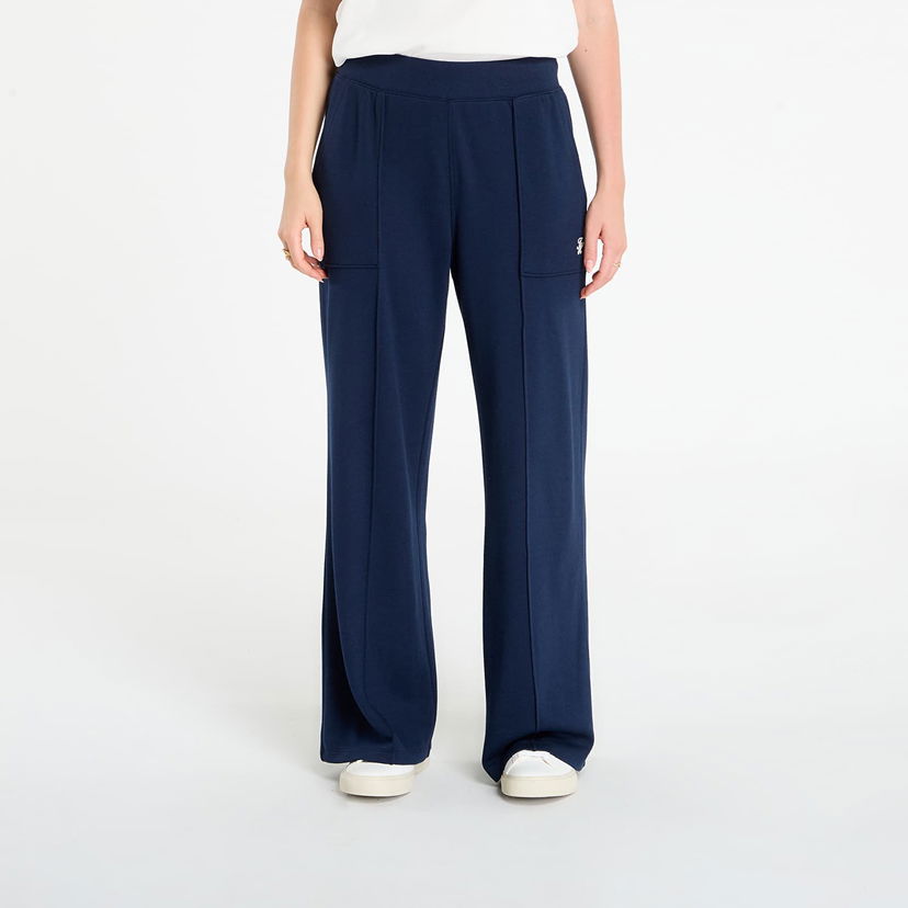 Tepláky Tommy Hilfiger Tommy Hilfiger TH Script Straight Pique Sweatpants Navy | WW0WW46146 C1G