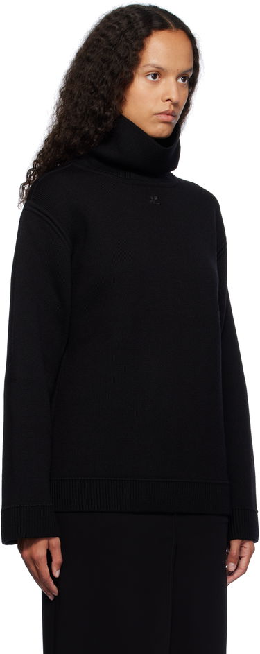 Sveter Courrèges Oversized Mockneck Knit Sweater Čierna | 424MPU198FI0036, 1