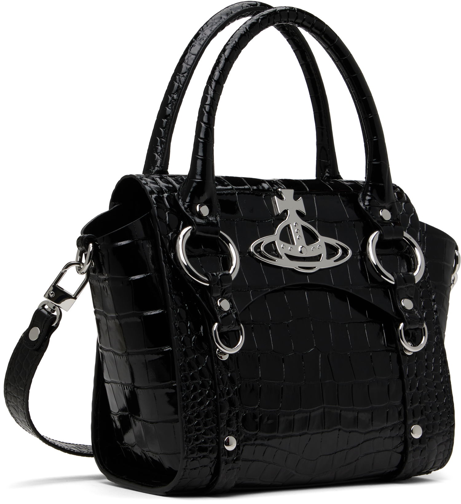 Kabelka Vivienne Westwood Vivienne Westwood Small Betty Crocodile-Embossed Bag Čierna | 47030004W-L0099-, 1