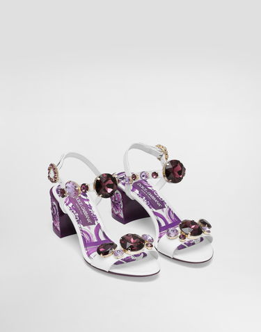 Doplnky Dolce & Gabbana Dolce & Gabbana Patent Leather Sandals With Jeweled Embellishments Biela | CR1733AT848I03TN, 1