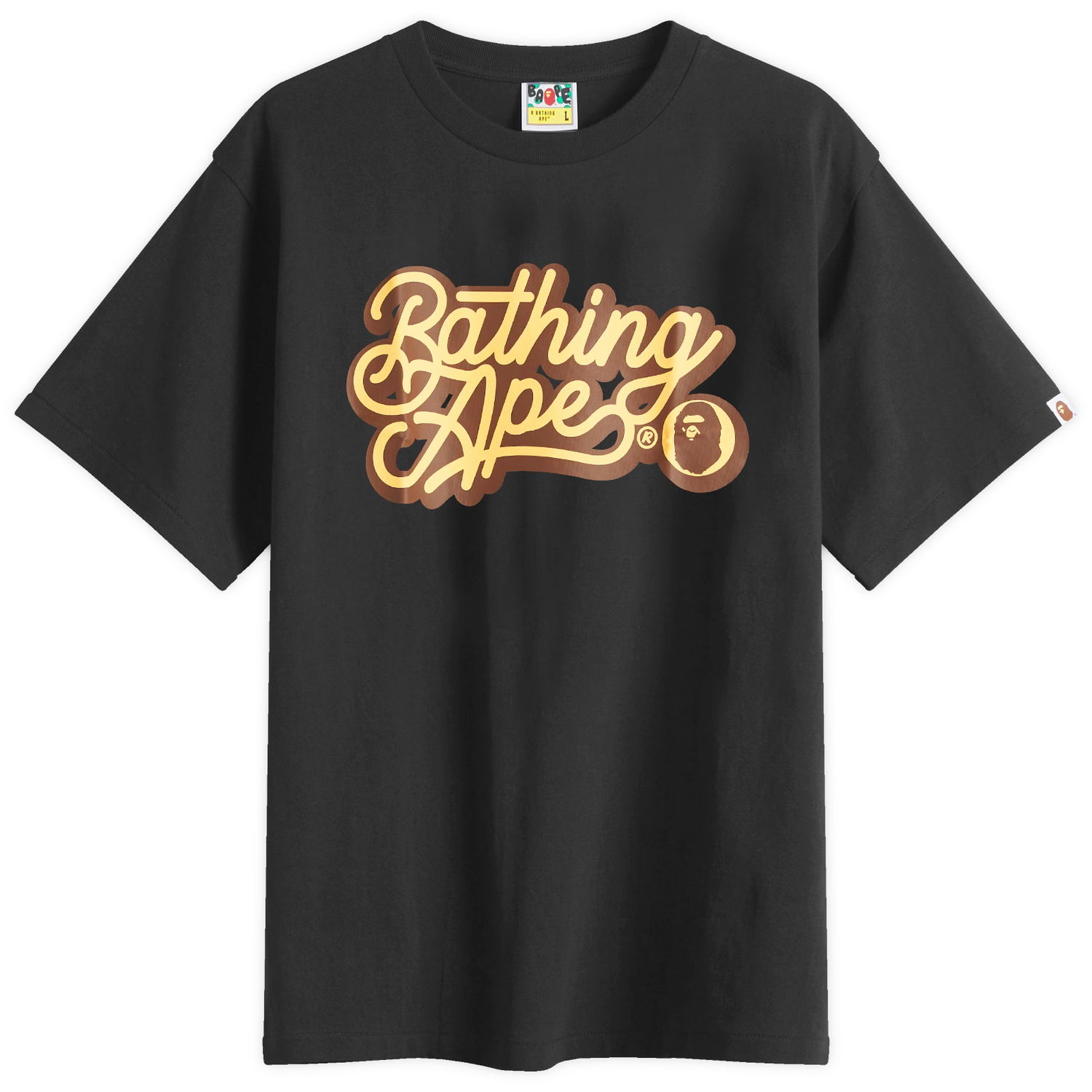 Tričko BAPE Bathing Ape Script Logo T-Shirt, Size Large Čierna | 001TEL301055M-BBN, 1