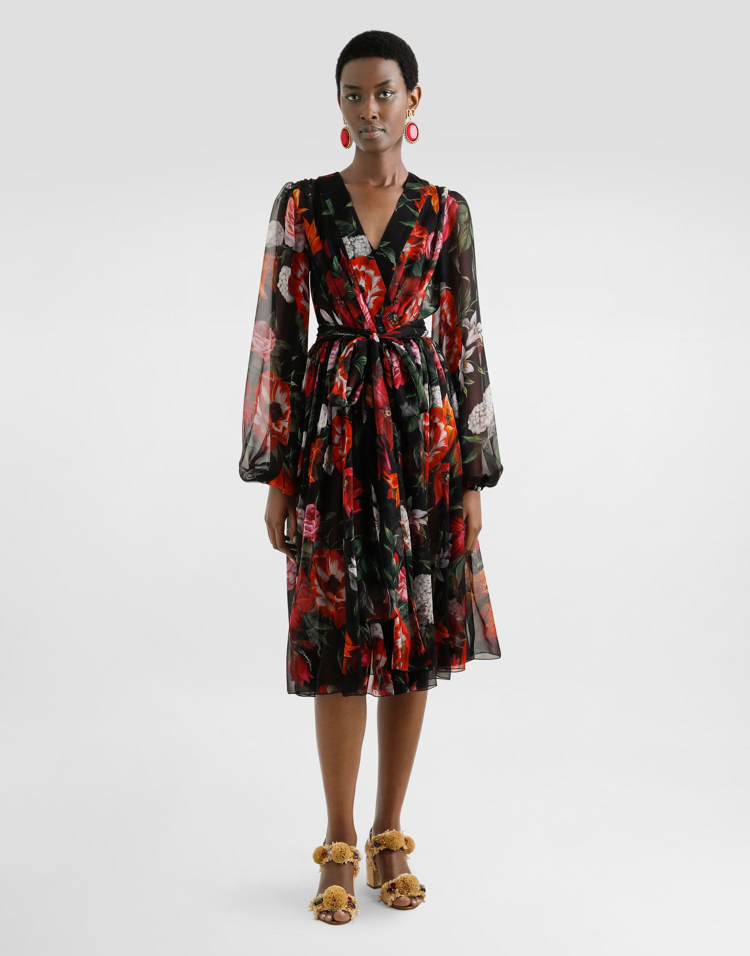 Šaty Dolce & Gabbana Dolce & Gabbana Floral Chiffon Wrap Dress Rôznofarebný | F6CNUTIS1Y4HN5PB, 1