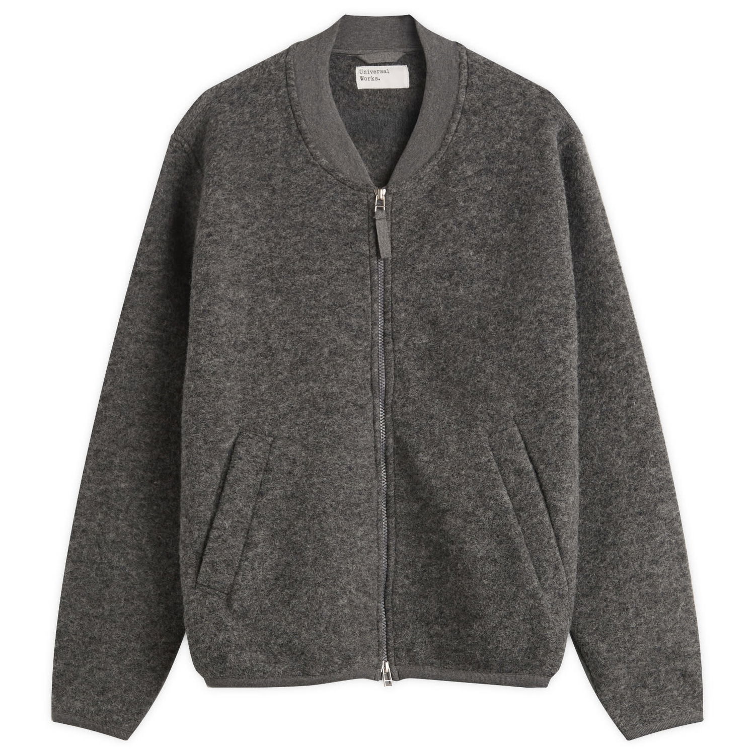 Bomber bunda Universal Works Universal Works Wool Fleece Zip Bomber Jacket Šedá | 00018-GMA, 1