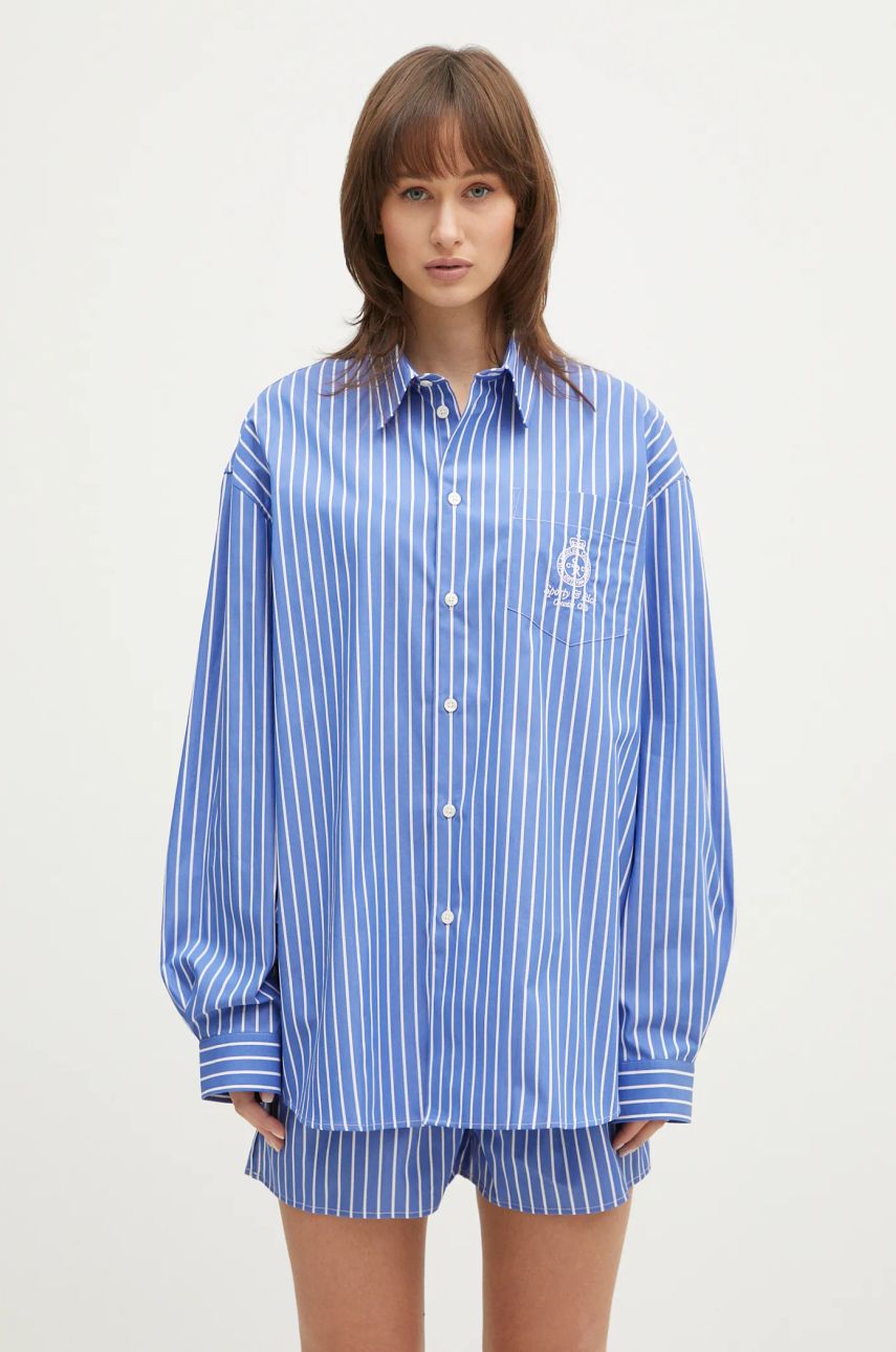 Košeľa Sporty & Rich Sporty & Rich Crown Oversized Relaxed Fit Shirt Modrá | SI006512202ST61, 0
