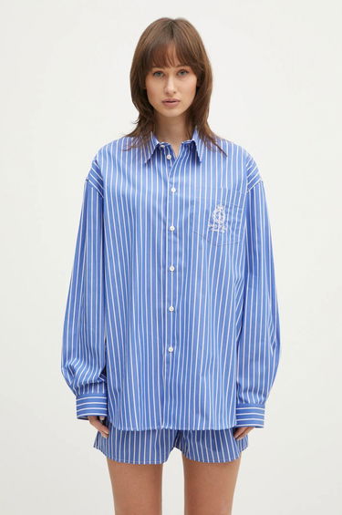 Košeľa Sporty & Rich Sporty & Rich Crown Oversized Relaxed Fit Shirt Modrá | SI006512202ST61, 0