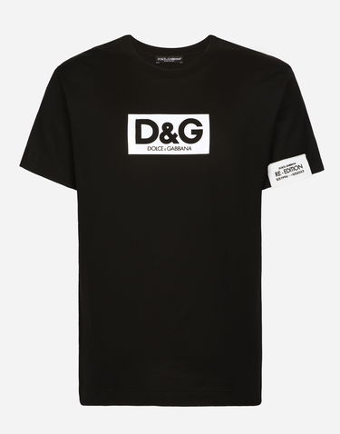 Tričko Dolce & Gabbana Cotton Round-neck T-shirt With Patch Čierna | G8QI4TFU7EQN0000, 0
