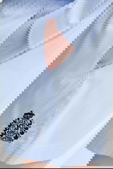 Šortky Sporty & Rich Sporty & Rich H&W Crest Poplin High Waist Shorts Modrá | SH012612302BL59, 3