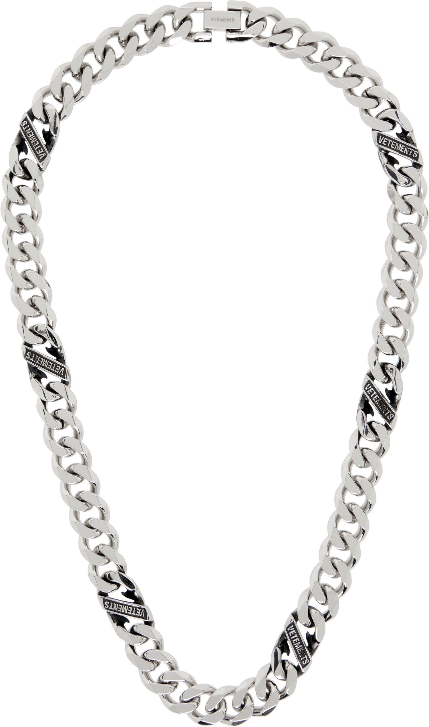 Náhrdelník VETEMENTS Vetements Silver-Tone Logo Chain Necklace Metalická | UH76NE850S, 0