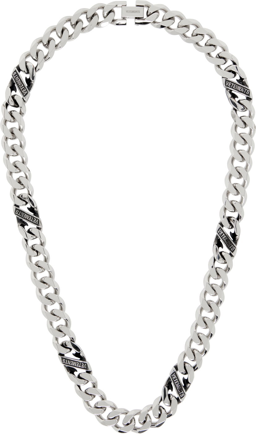 Náhrdelník VETEMENTS Vetements Silver-Tone Logo Chain Necklace Metalická | UH76NE850S