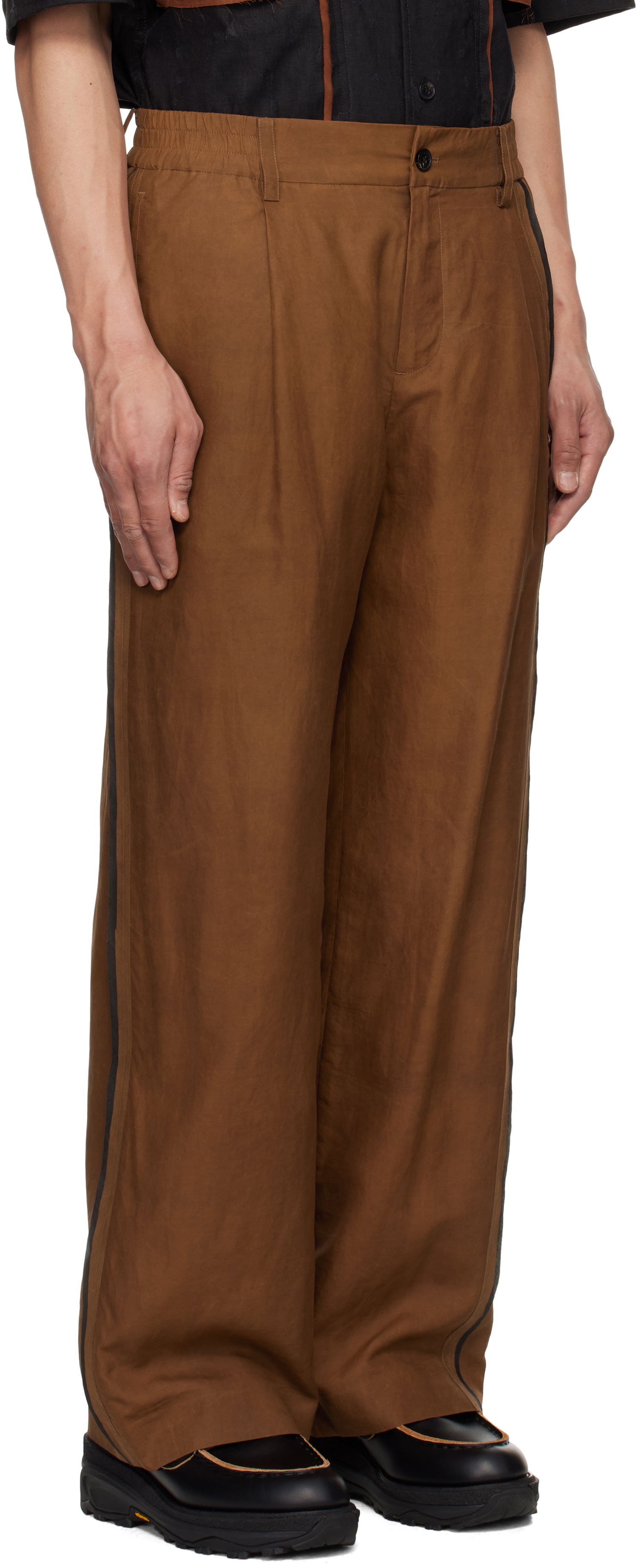 Nohavice Feng Chen Wang Feng Chen Wang Silk Trousers Hnedá | FENG19TR16, 1